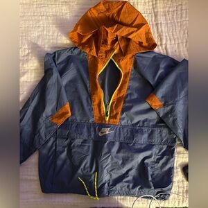 Nike Navy and Orange Hooded Jacket
